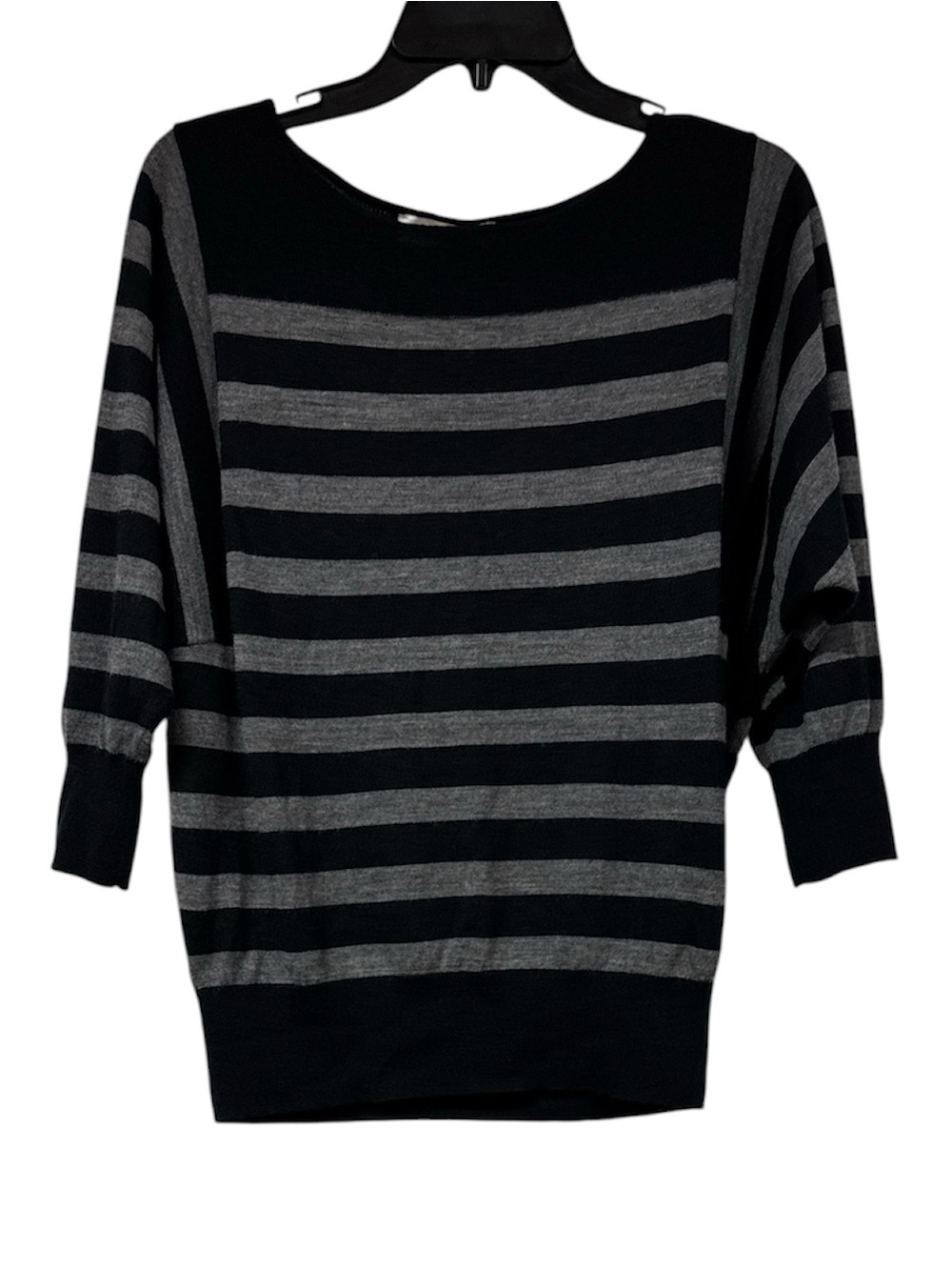 LOFT Black & Gray Striped Sweater